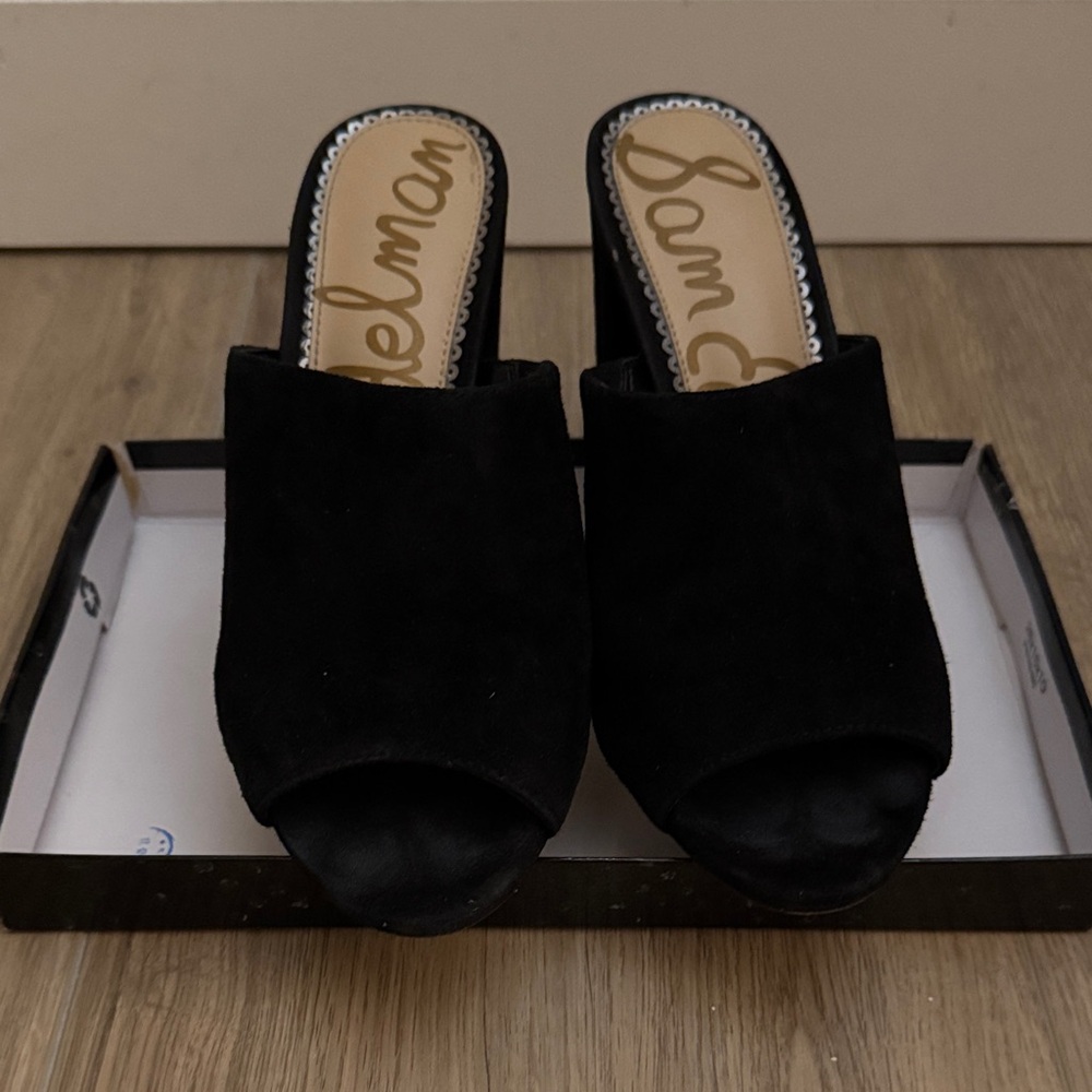 Sam Edelman Orlie Black Suede Mules